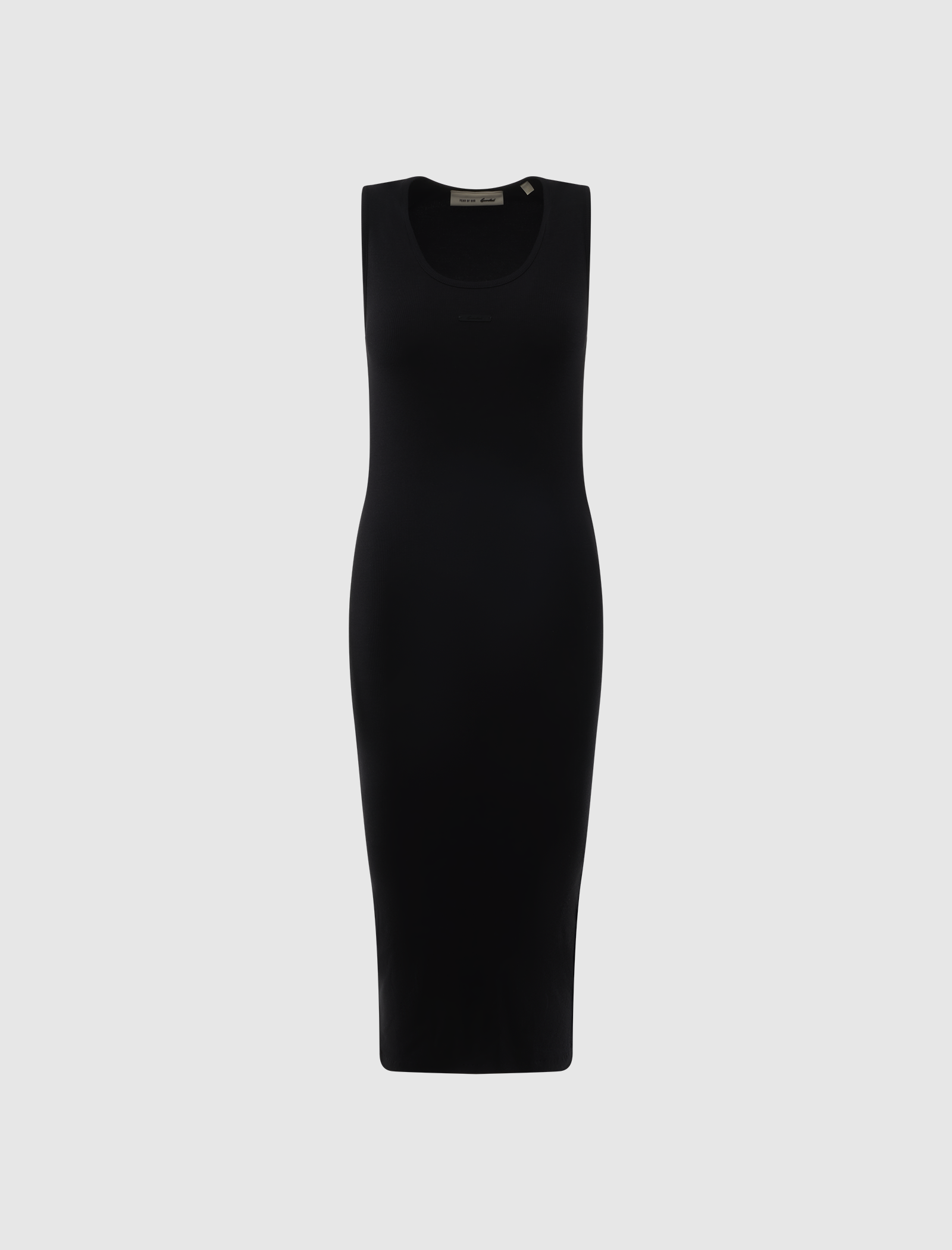 RIB KNIT FITTED LONG TANK DRESS