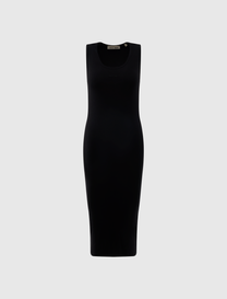 RIB KNIT FITTED LONG TANK DRESS