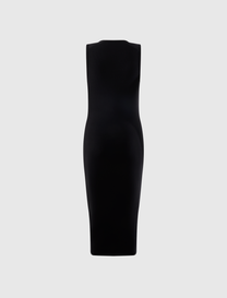 RIB KNIT FITTED LONG TANK DRESS