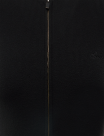 SIGNATURE RIB KNIT FITTED LONG SLEEVE ZIP UP TEE