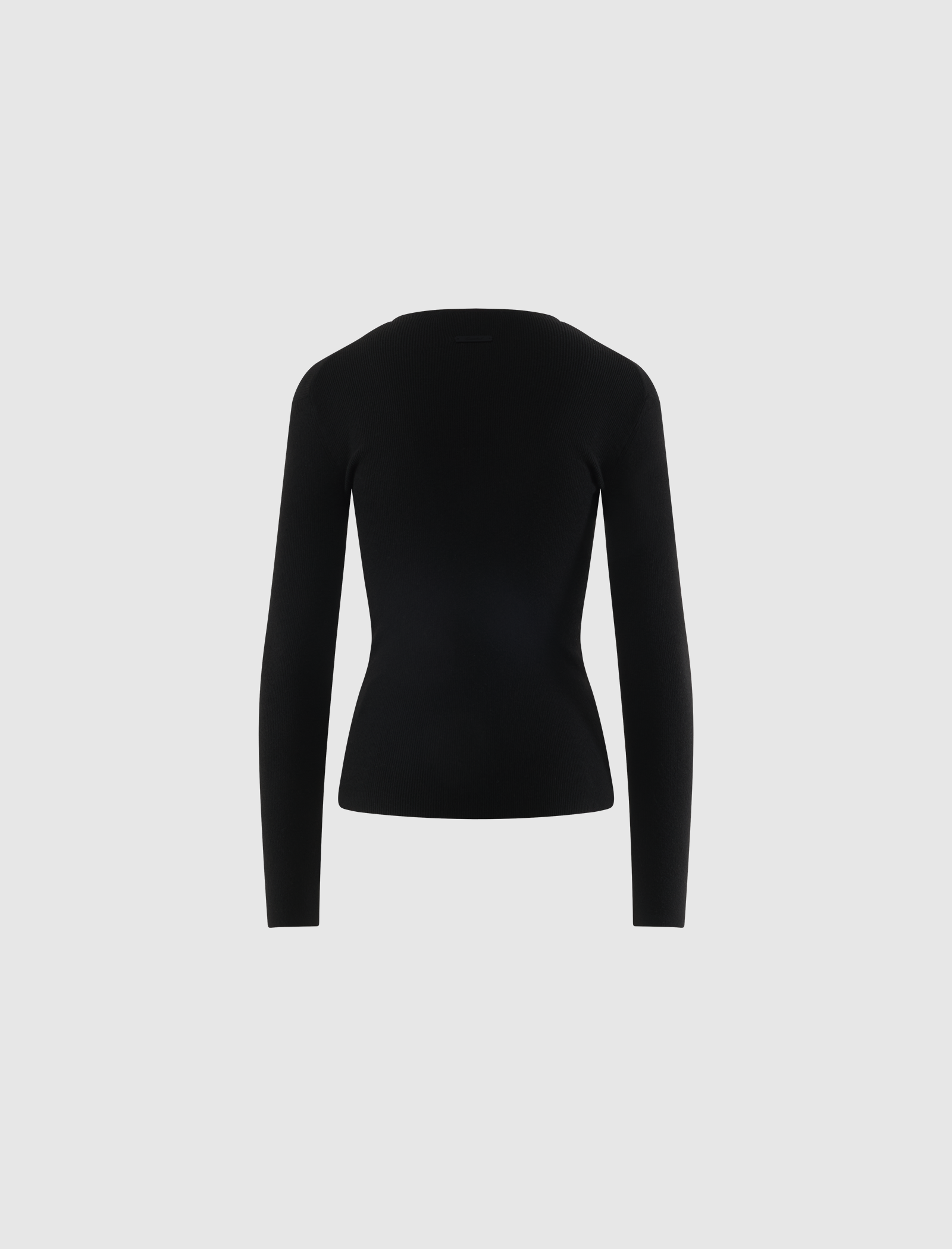 SIGNATURE RIB KNIT FITTED LONG SLEEVE ZIP UP TEE