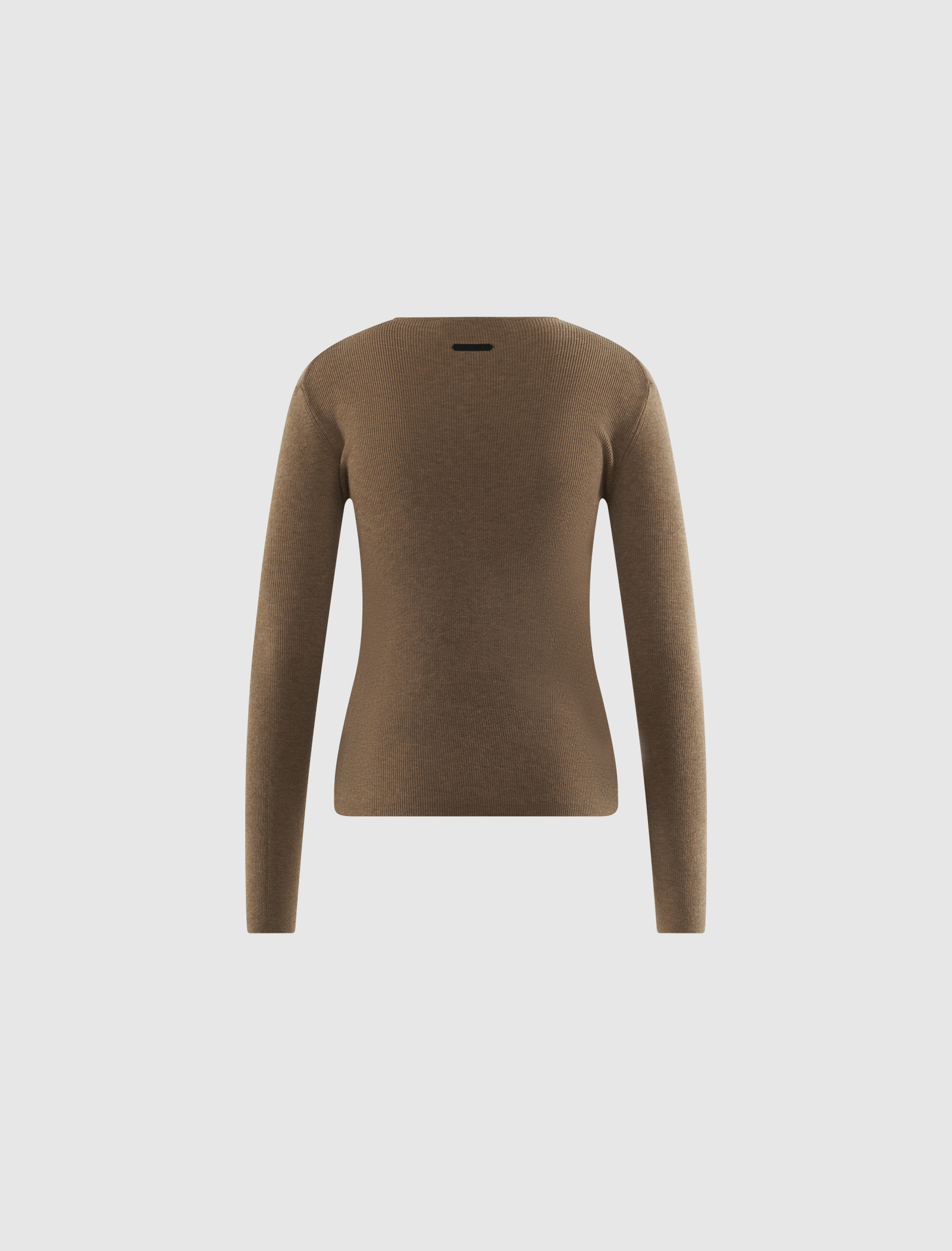 SIGNATURE RIB KNIT FITTED LONG SLEEVE ZIP UP TEE