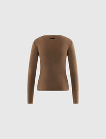 SIGNATURE RIB KNIT FITTED LONG SLEEVE ZIP UP TEE