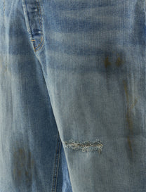 OIL WASH DENIM SHORT