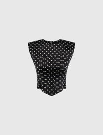 POLKA-DOT SATIN CORSET TOP