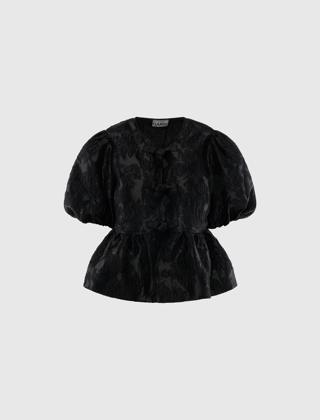 SATIN CLOQUE PEPLUM BLOUSE