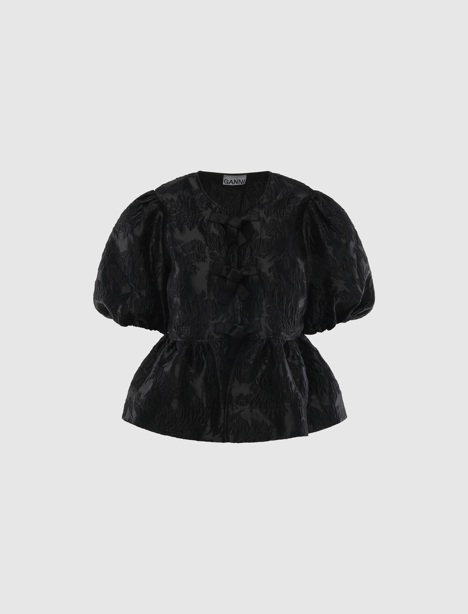 SATIN CLOQUE PEPLUM BLOUSE