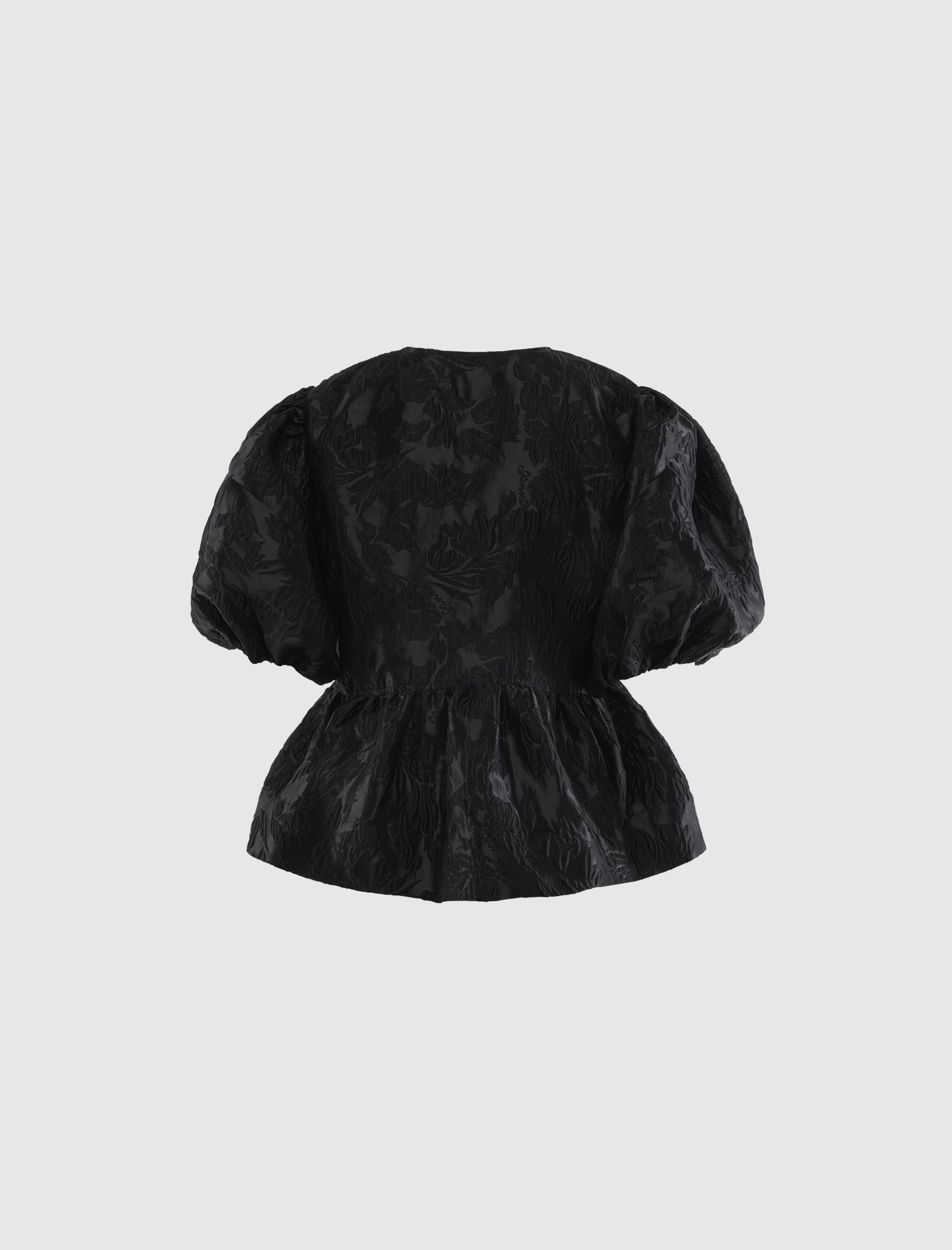 SATIN CLOQUE PEPLUM BLOUSE