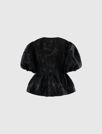 SATIN CLOQUE PEPLUM BLOUSE
