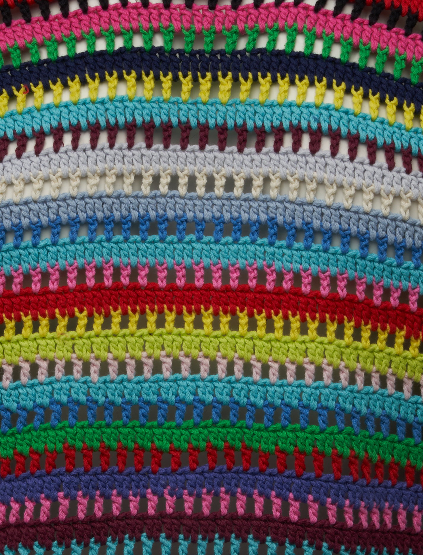 COTTON CROCHET MULTISTRIPE TOP