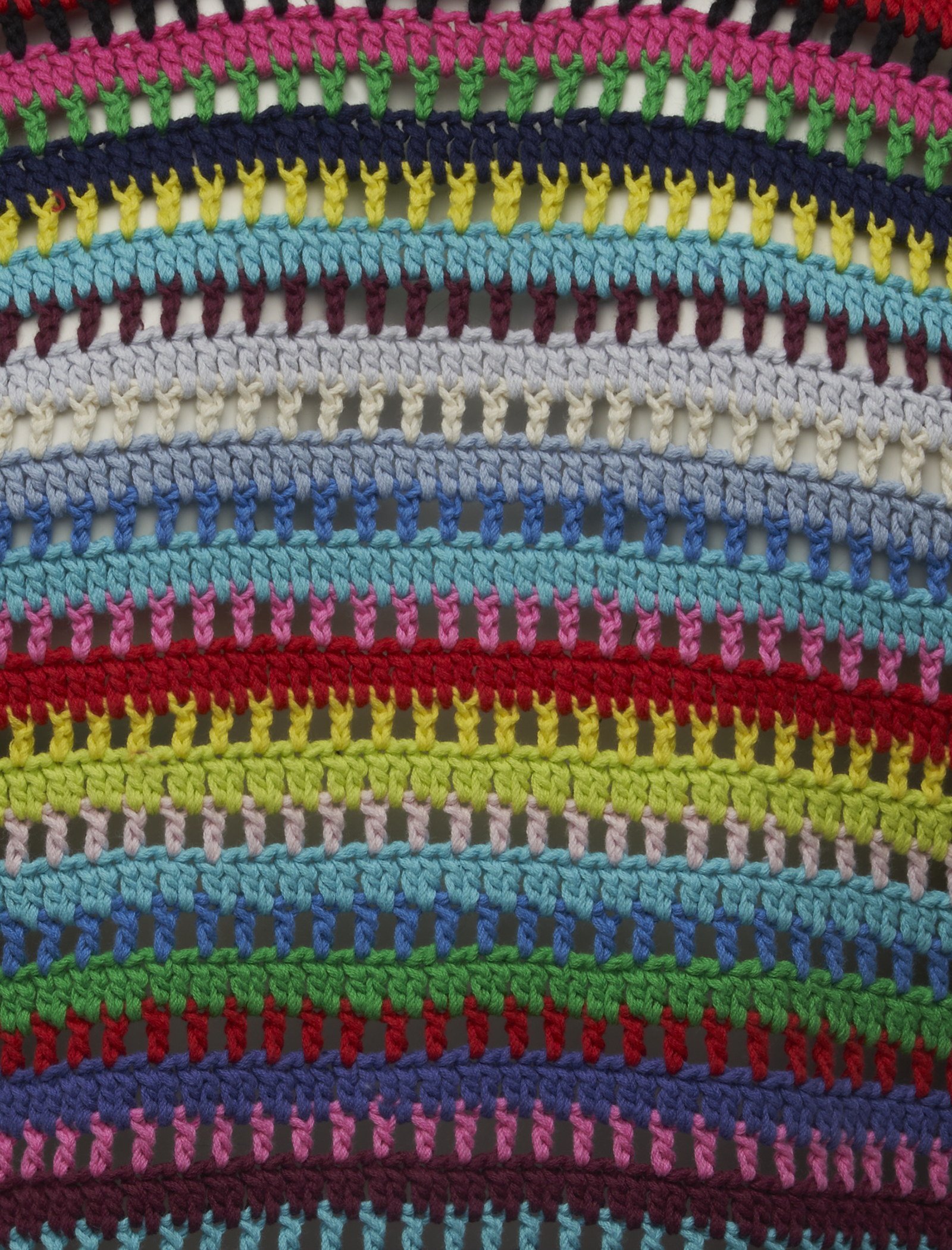COTTON CROCHET MULTISTRIPE TOP