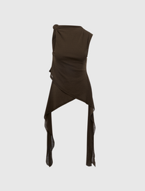 MARL MESH TIE KNOT TANK TOP