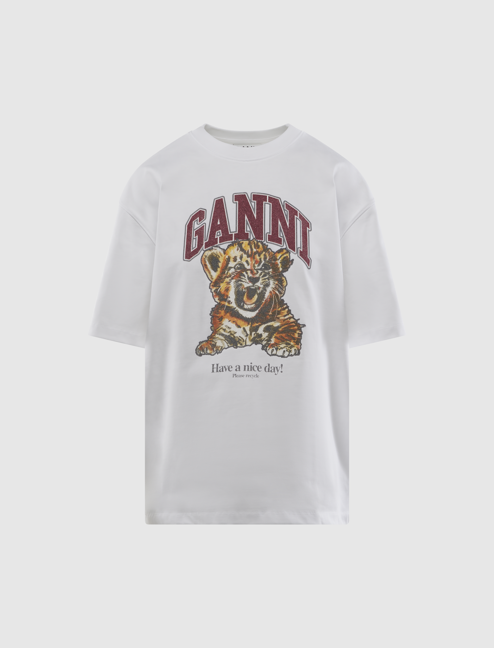 WHITE BEADED TIGER TEE