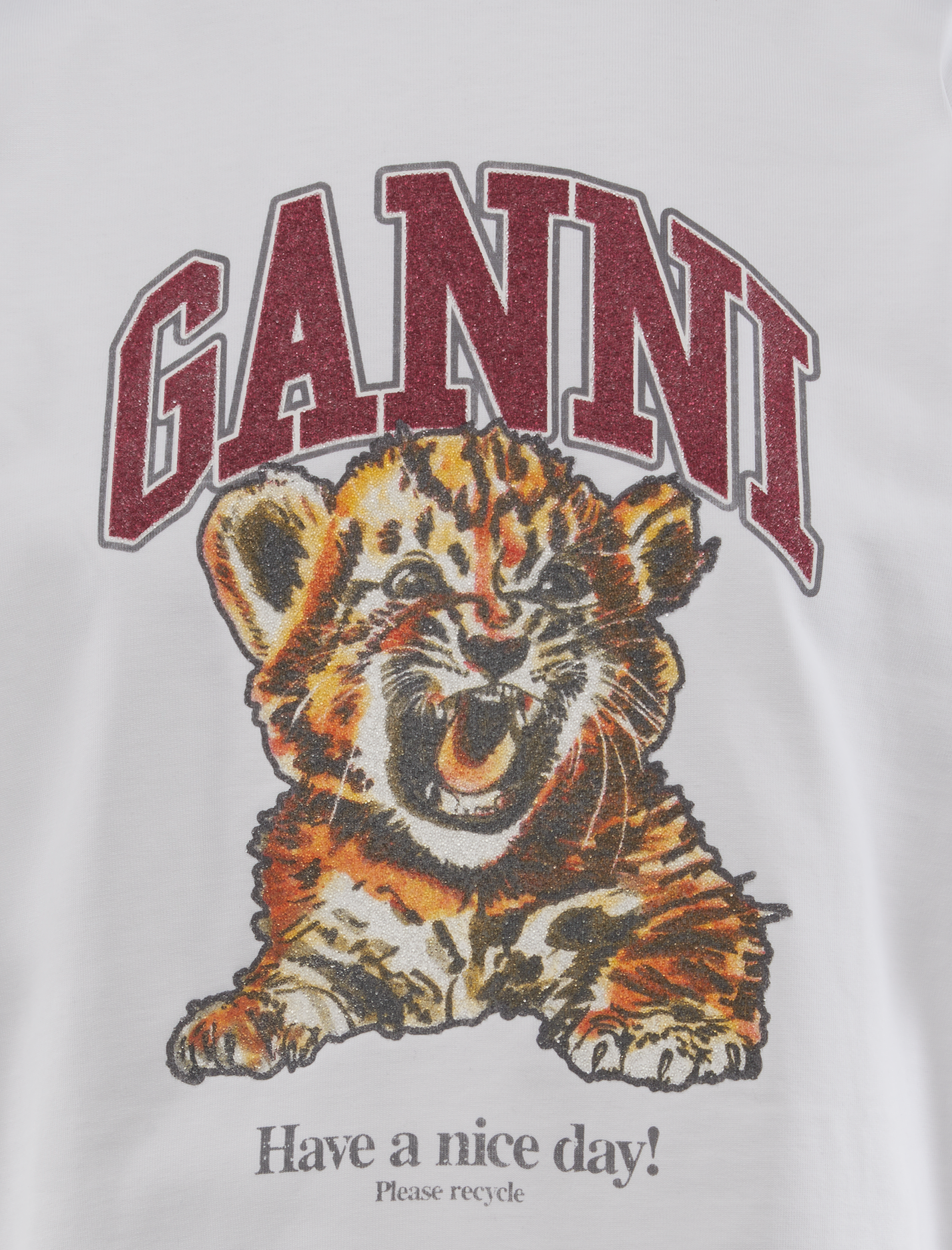 WHITE BEADED TIGER TEE