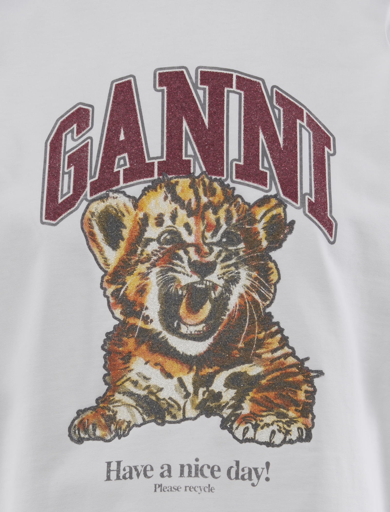 WHITE BEADED TIGER TEE