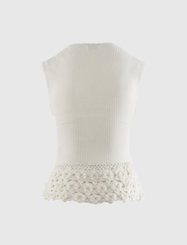 FINE COTTON RIB CROCHET VEST