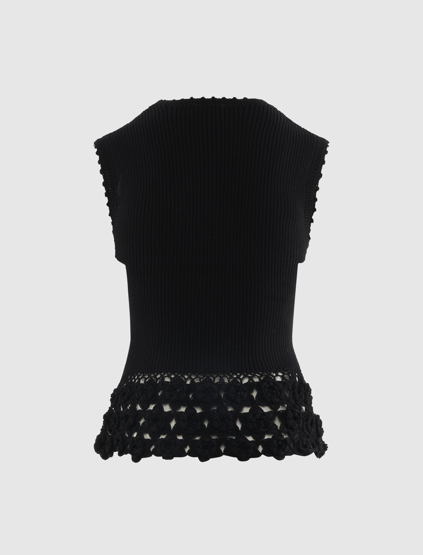 FINE COTTON RIB CROCHET VEST