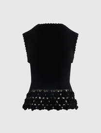FINE COTTON RIB CROCHET VEST