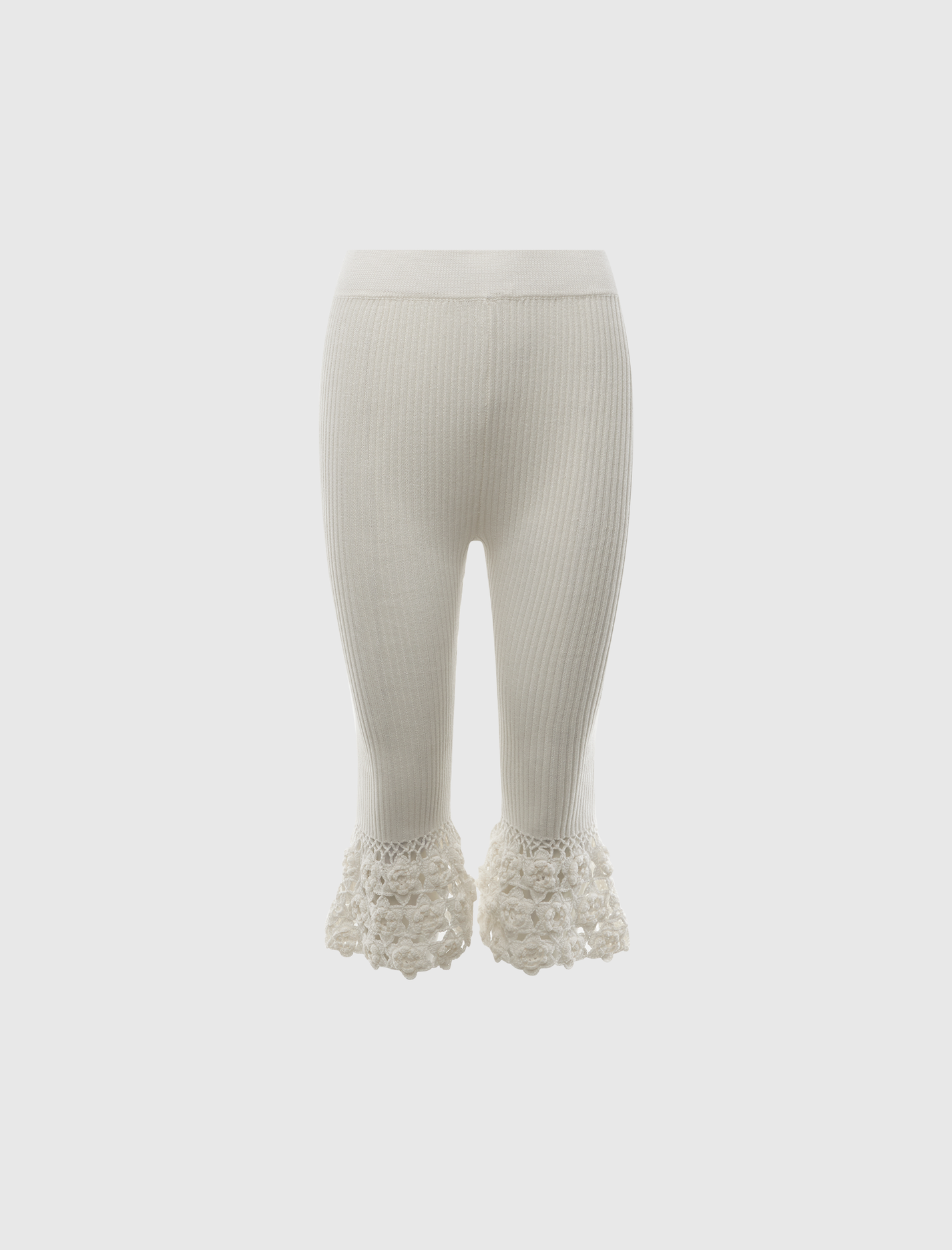 FINE COTTON RIB CROCHET PANTS