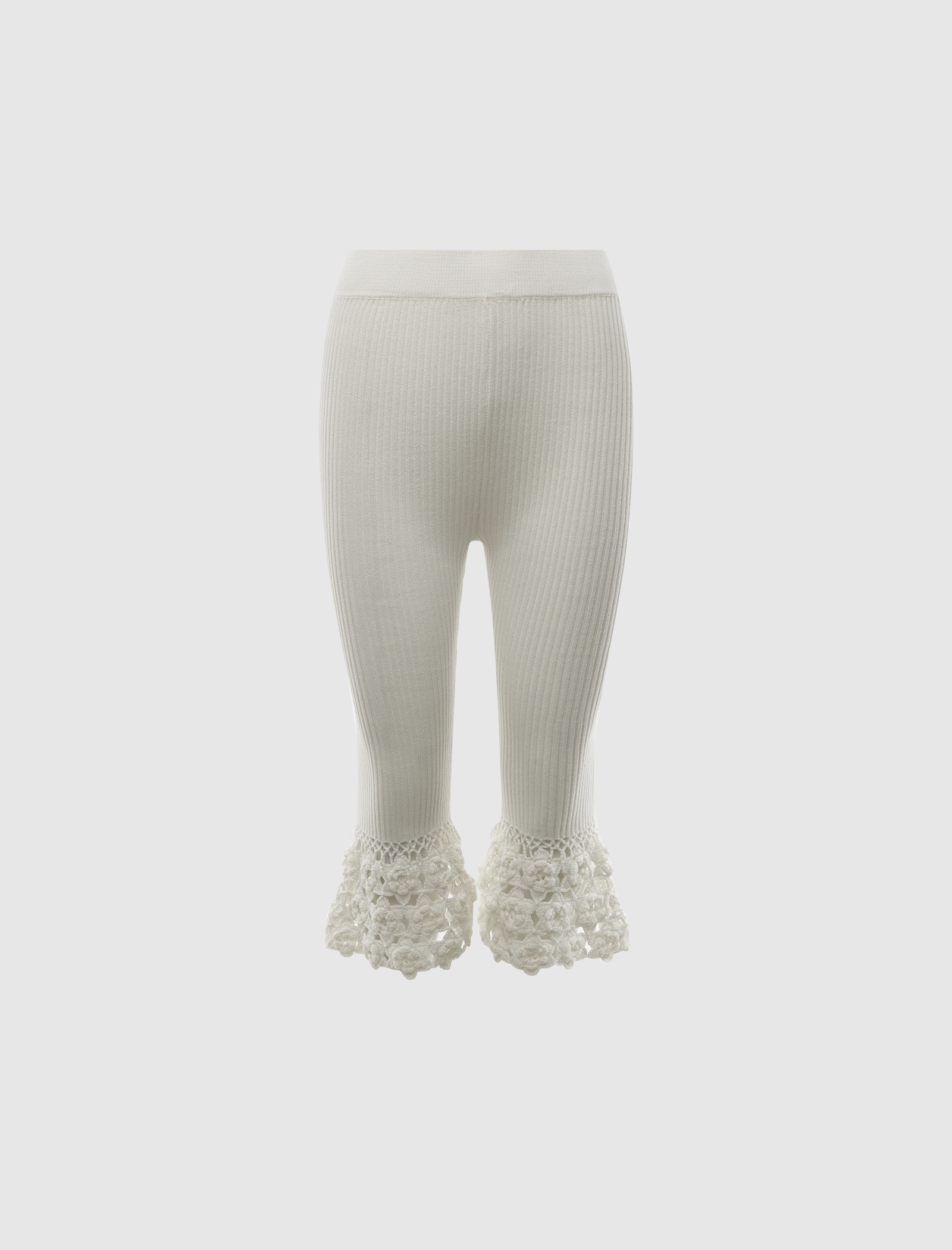 FINE COTTON RIB CROCHET PANTS