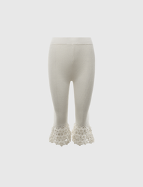 FINE COTTON RIB CROCHET PANTS