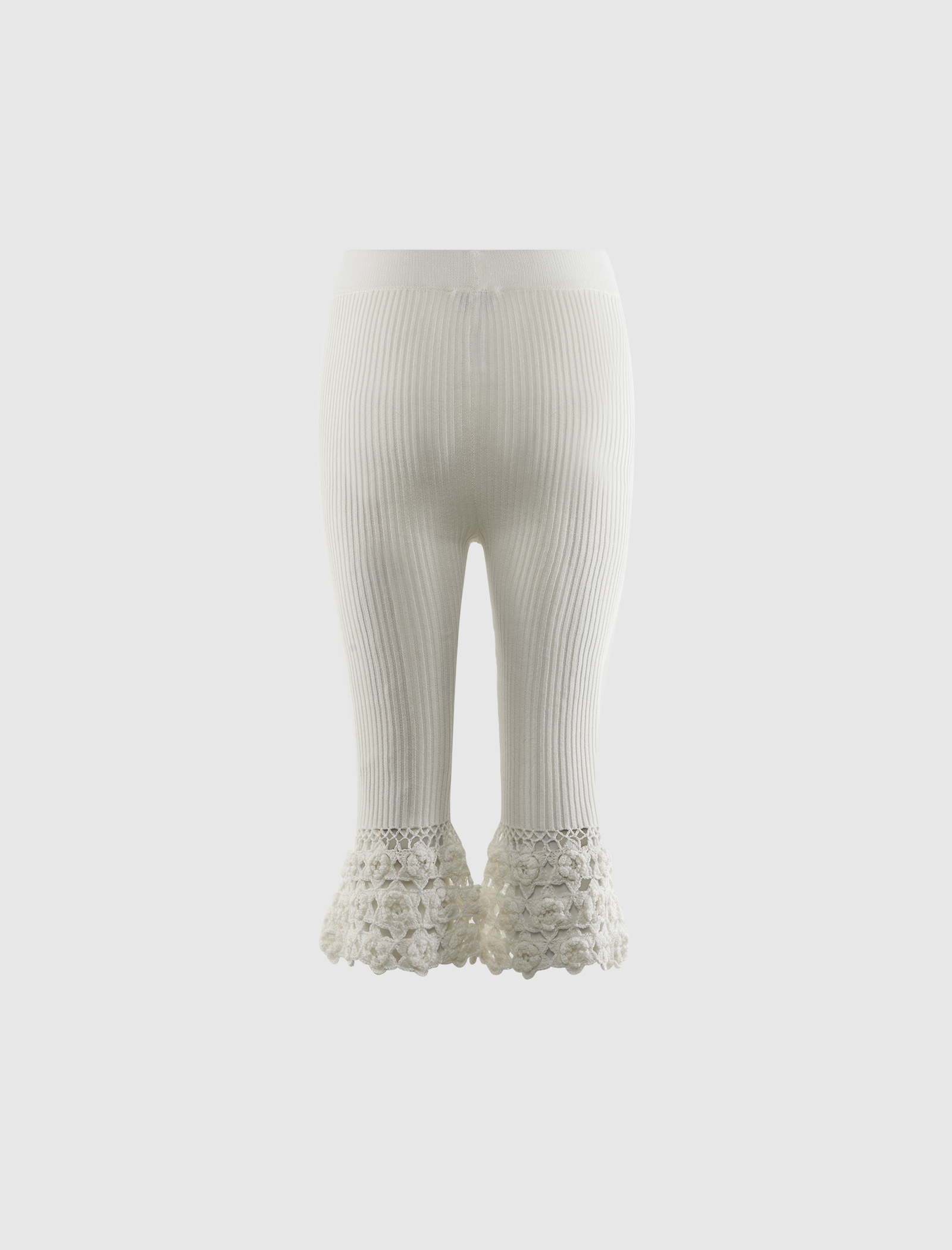 FINE COTTON RIB CROCHET PANTS