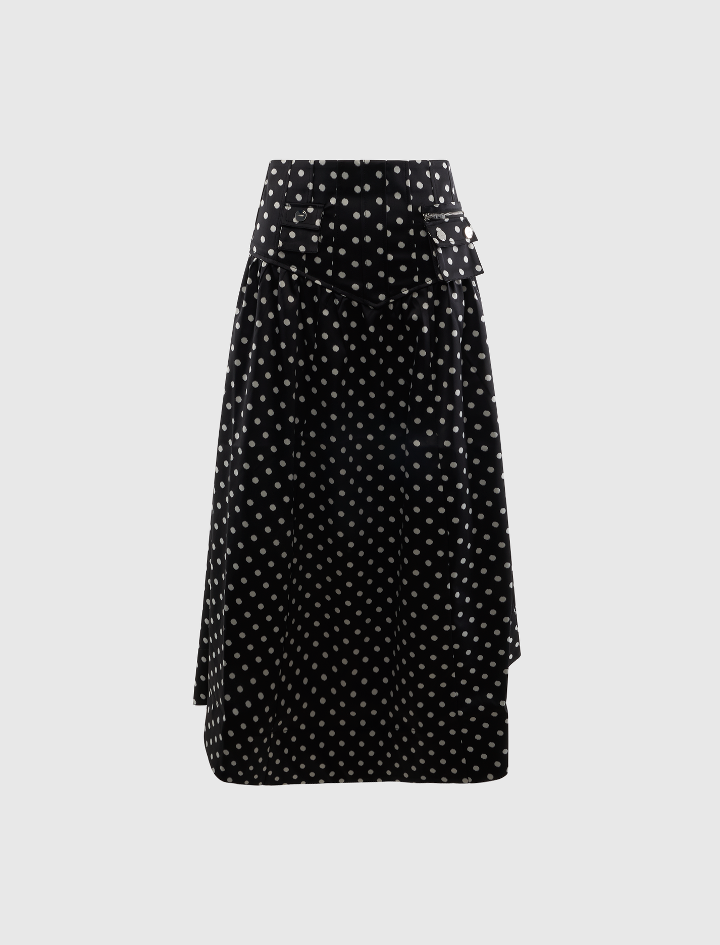 PRINTED DOUBLE SATIN CORSET SKIRT