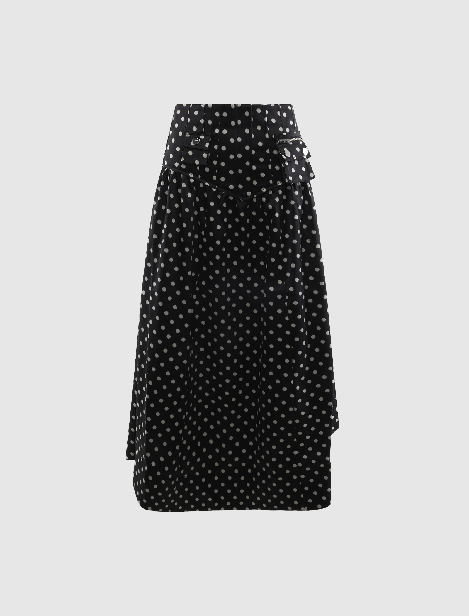 PRINTED DOUBLE SATIN CORSET SKIRT