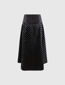 PRINTED DOUBLE SATIN CORSET SKIRT