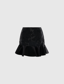 SATIN CLOQUE MINI SKIRT