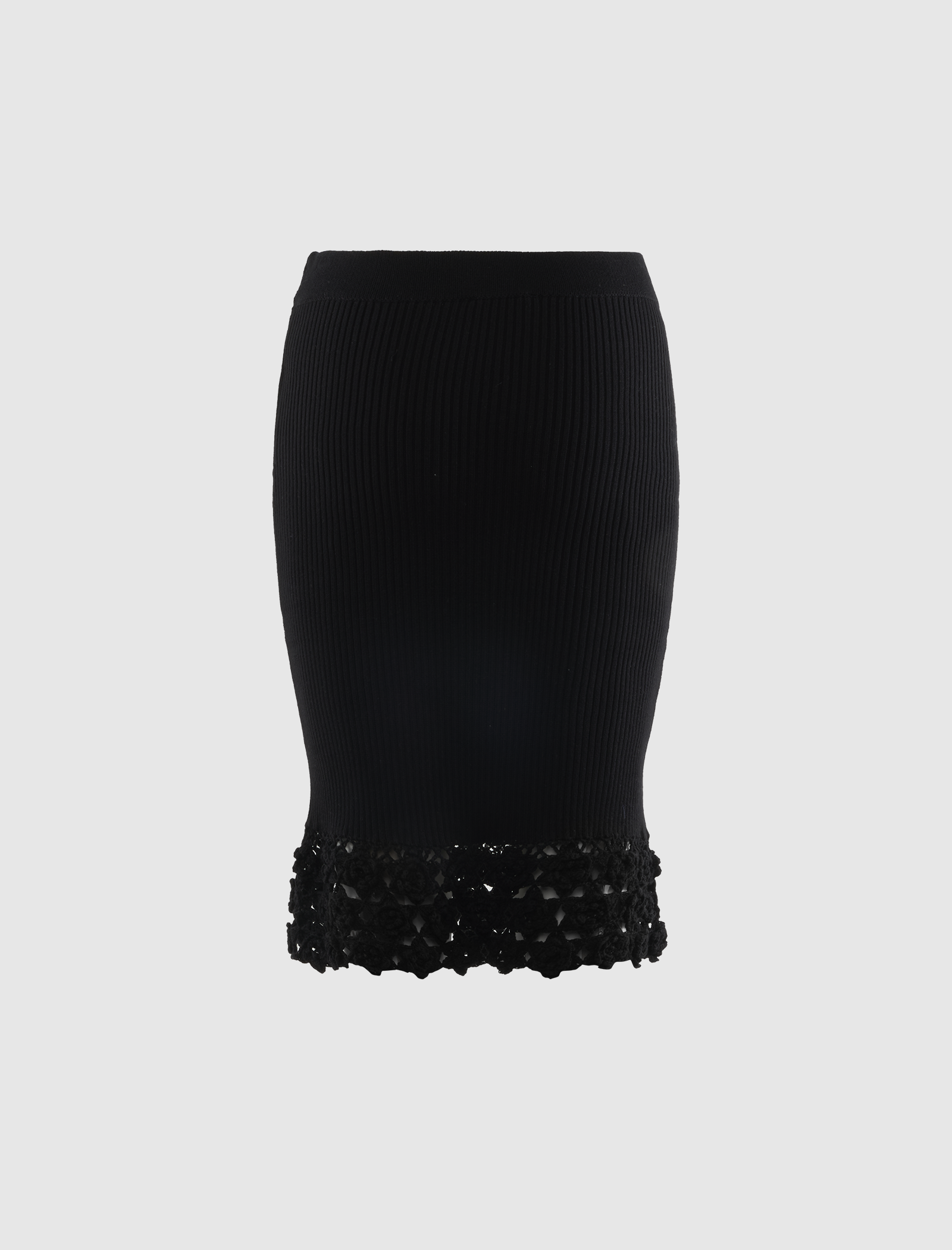 FINE COTTON RIB CROCHET SKIRT