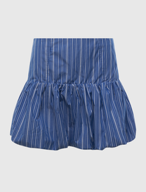 STRIPE COTTON MINI SKIRT