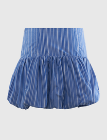 STRIPE COTTON MINI SKIRT