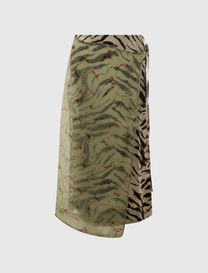 SHIBORI ORGANZA STRETCH SATIN SKIRT