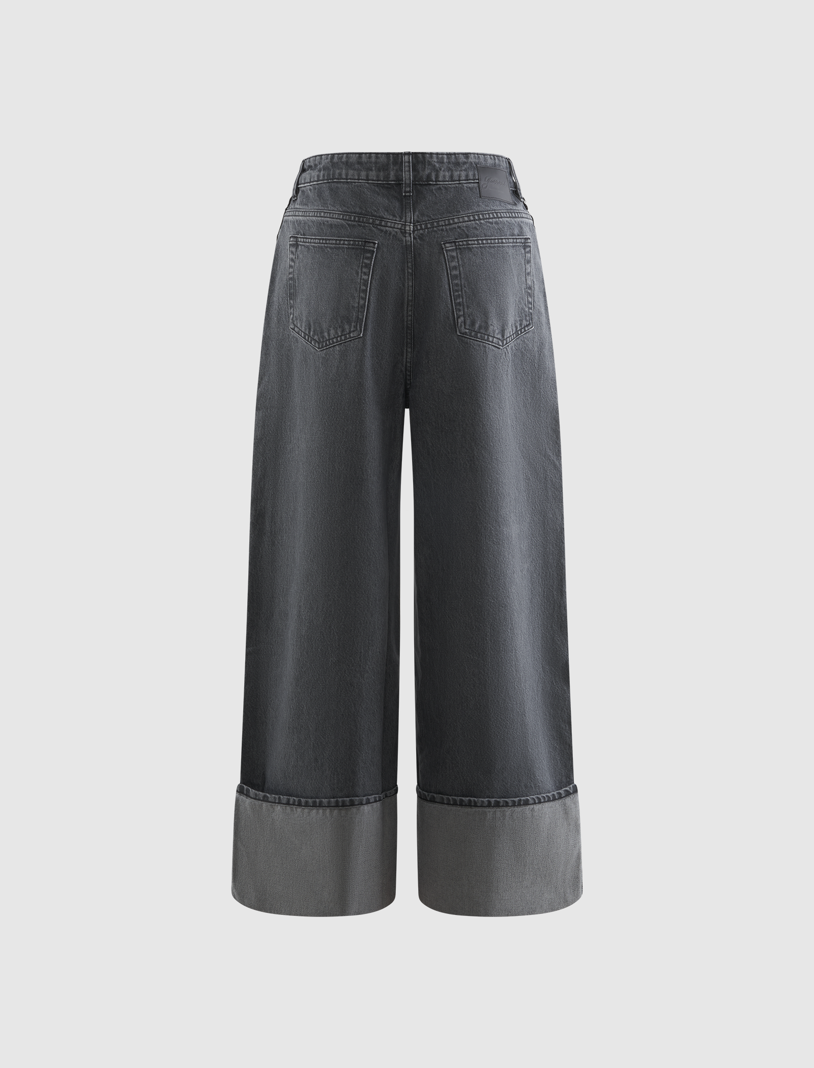 RIGID DENIM DOUBLE FLY BAGGY JEANS