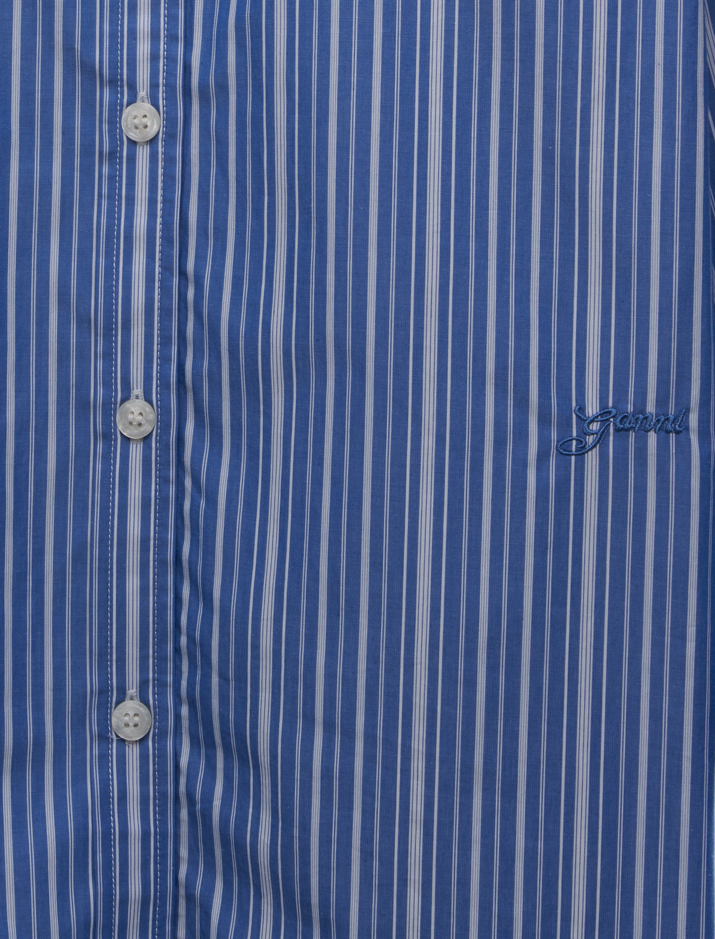 STRIPE COTTON PLEATED SLEEVE SHIRT