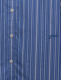 STRIPE COTTON PLEATED SLEEVE SHIRT