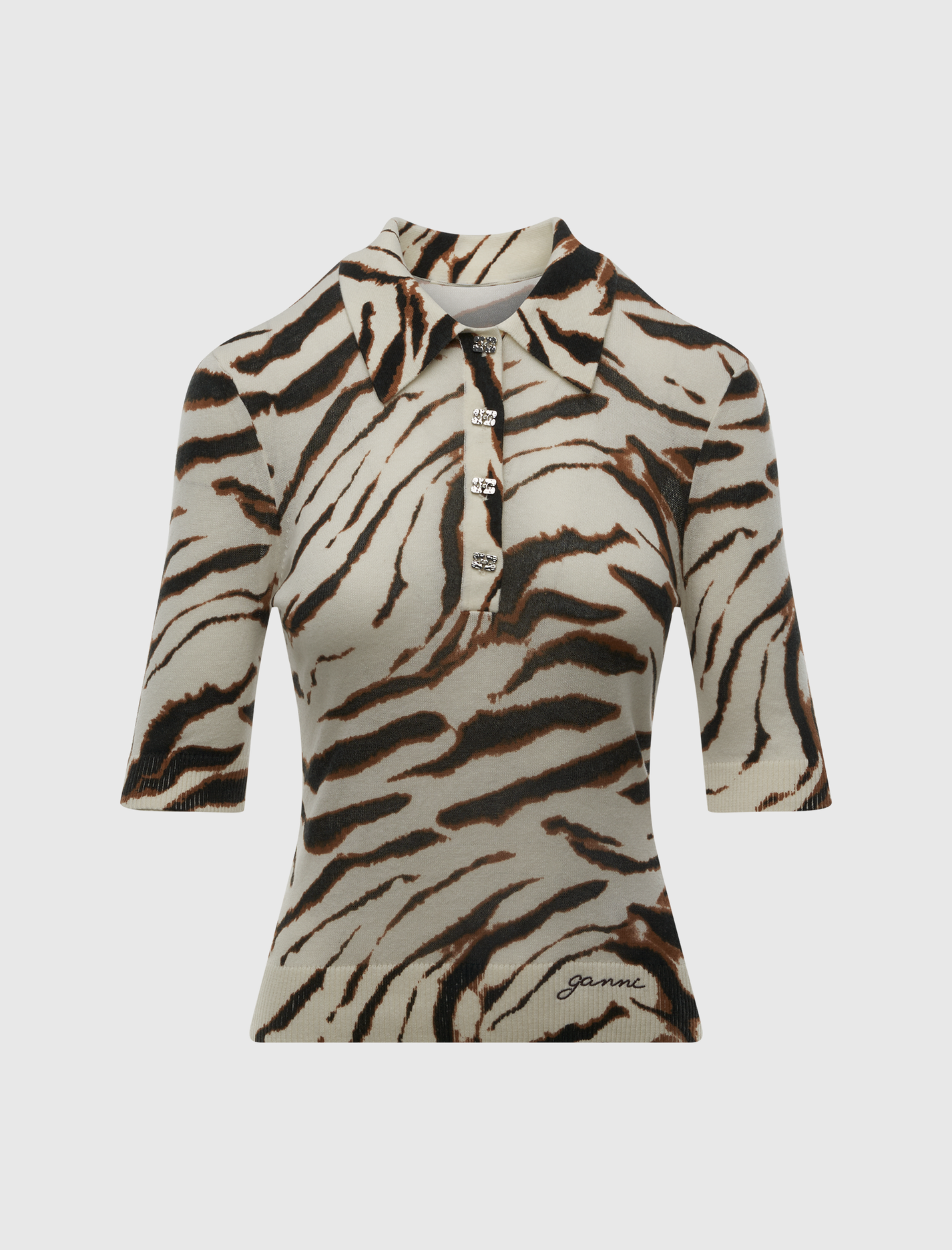 SHEER PRINTED COTTON POLO
