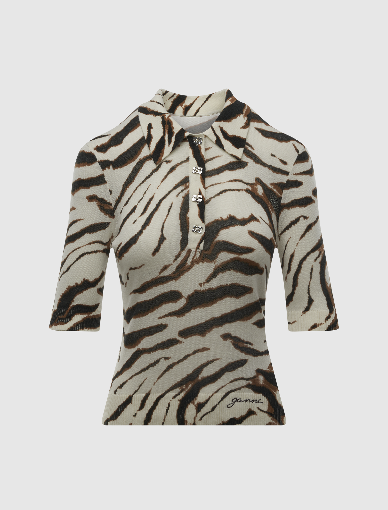 SHEER PRINTED COTTON POLO