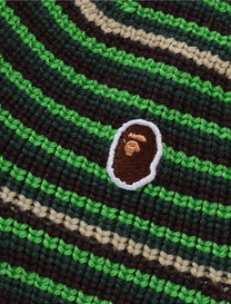 APE HEAD ONE POINT STRIPE KNIT HAT