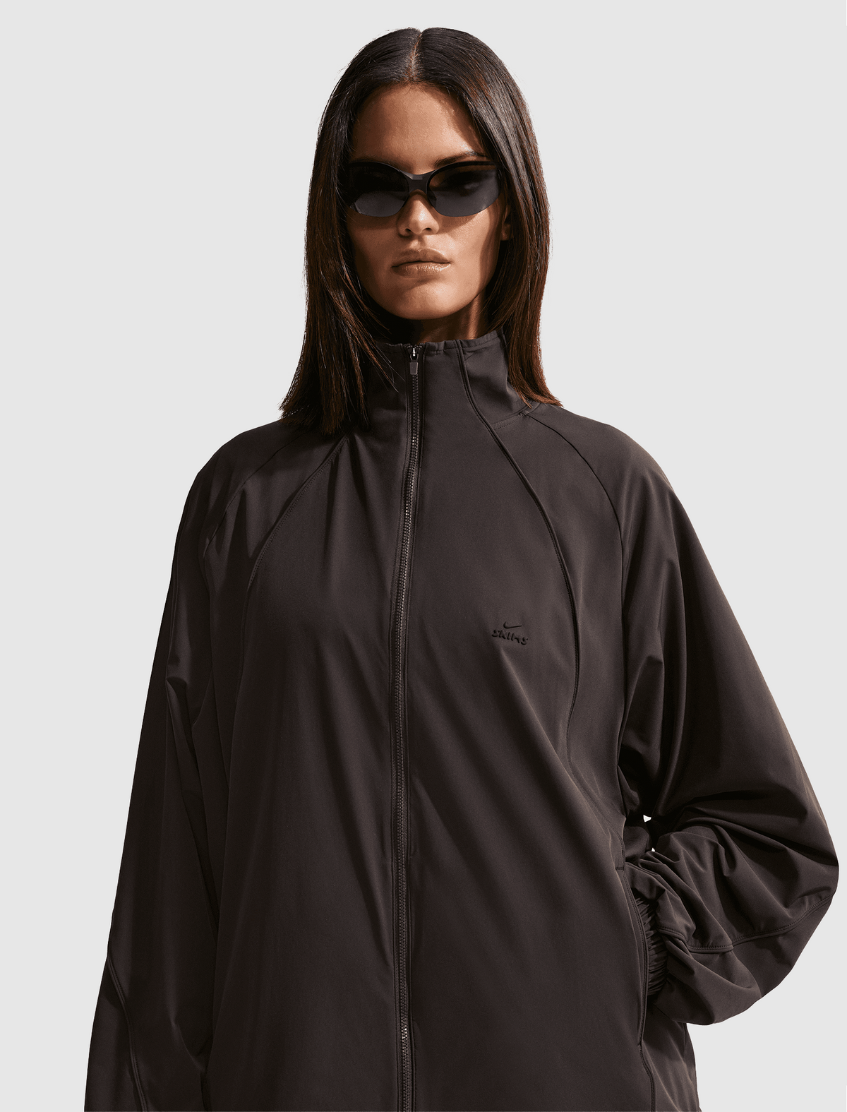 STRETCH NYLON OVERSIZED JACKET