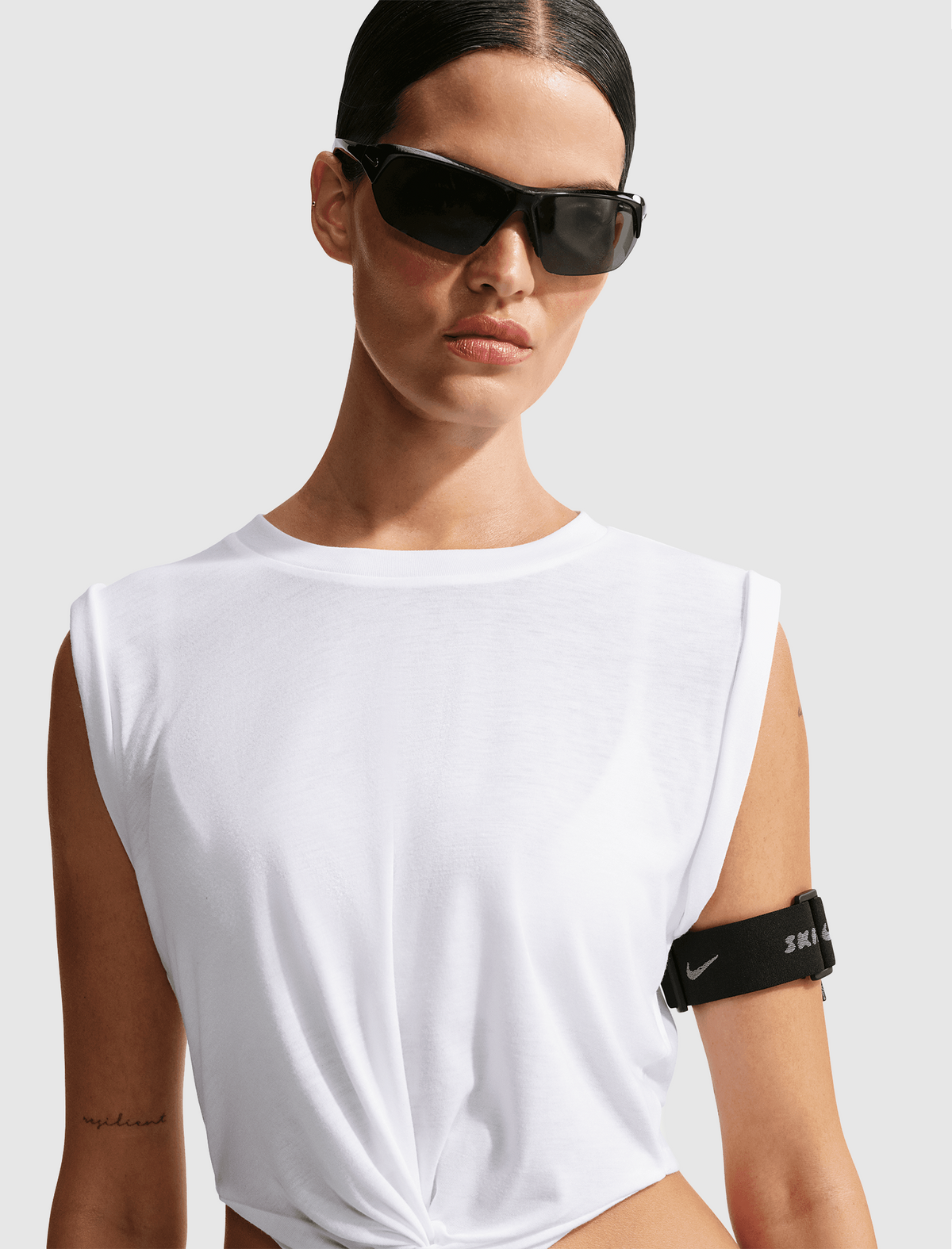 COTTON BLEND CROPPED TWIST TANK TOP