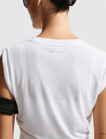 COTTON BLEND CROPPED TWIST TANK TOP