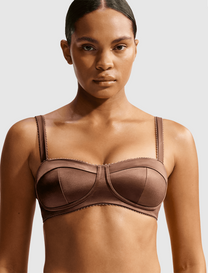SATIN SHINE PADDED PICOT SPORTS BRA