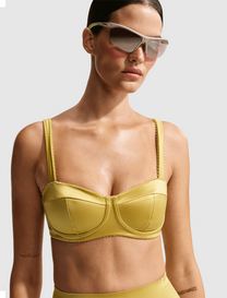 SATIN SHINE PADDED PICOT SPORTS BRA
