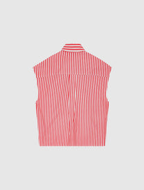 WOMEN'S STRIPE COLLAR SHIRT