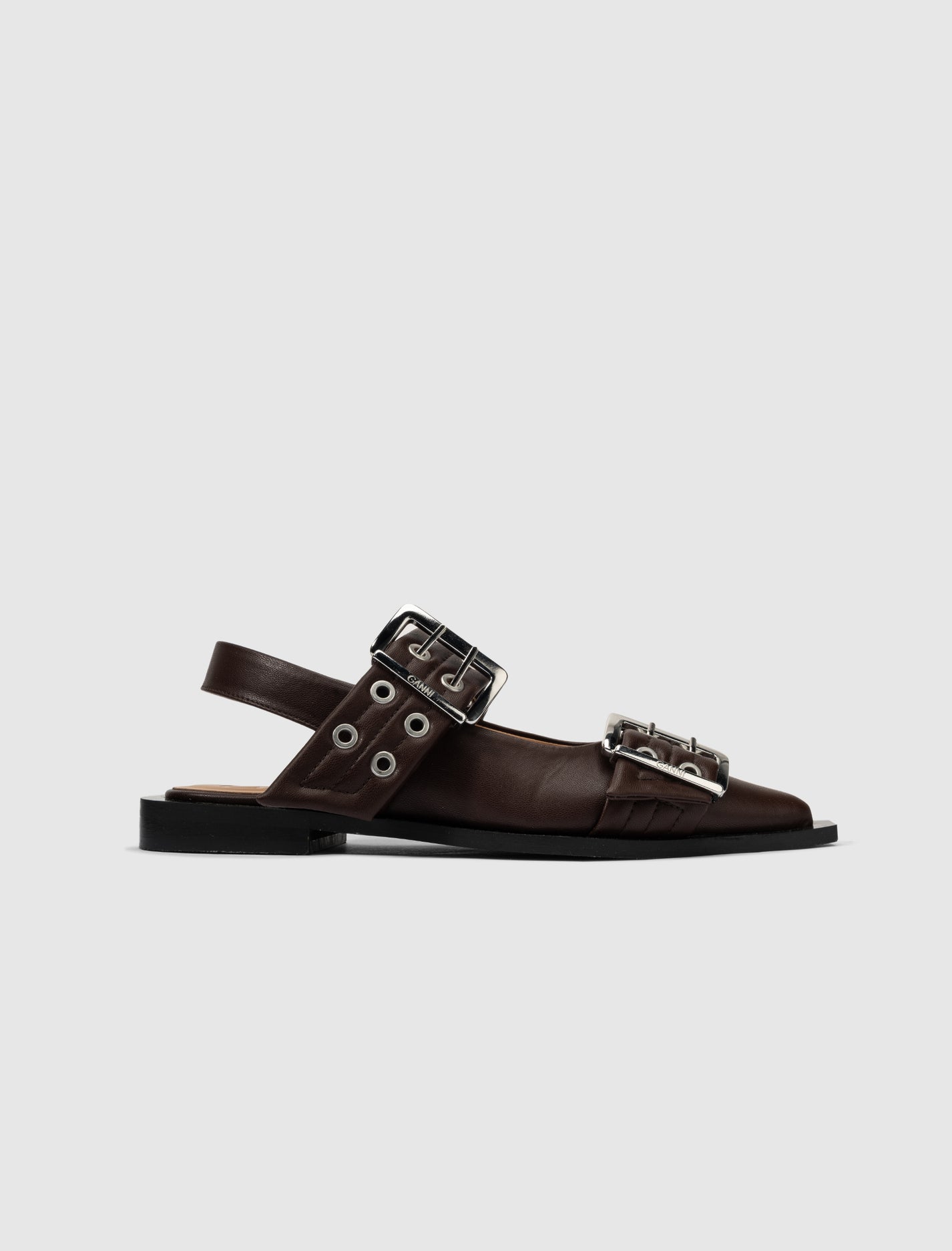 FEMININE BUCKLE BALLERINAS "BROWN"