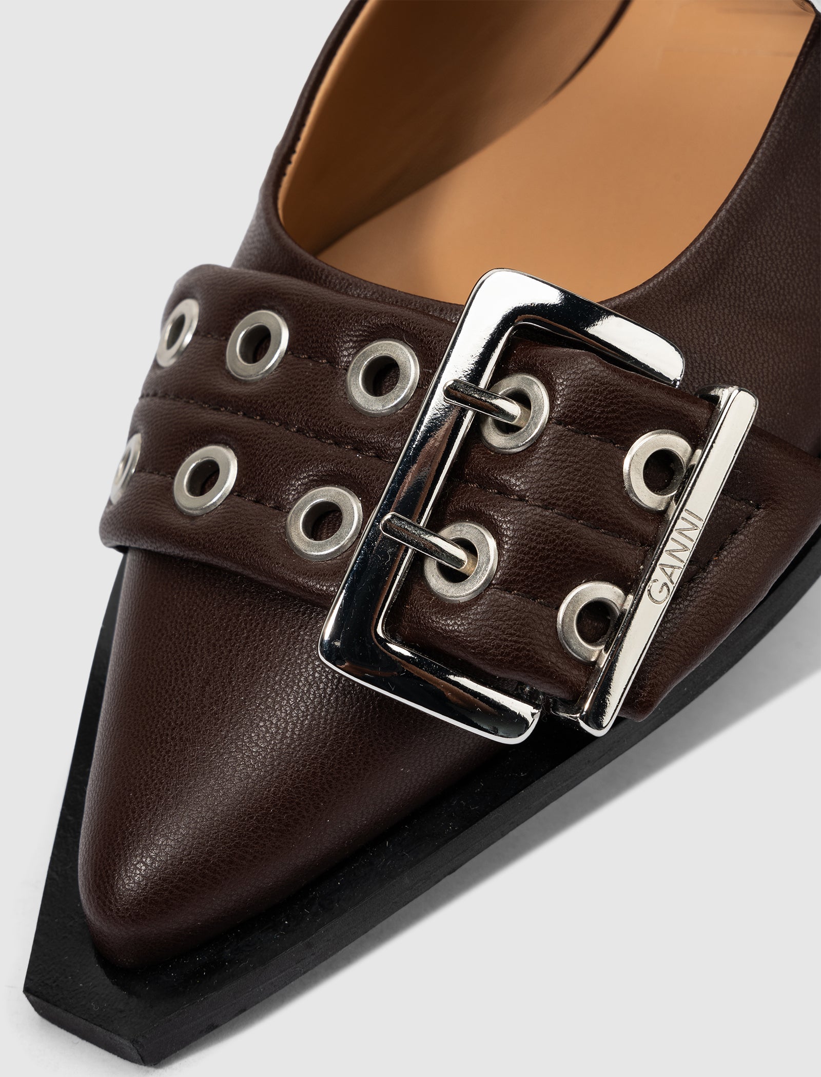 FEMININE BUCKLE BALLERINAS "BROWN"