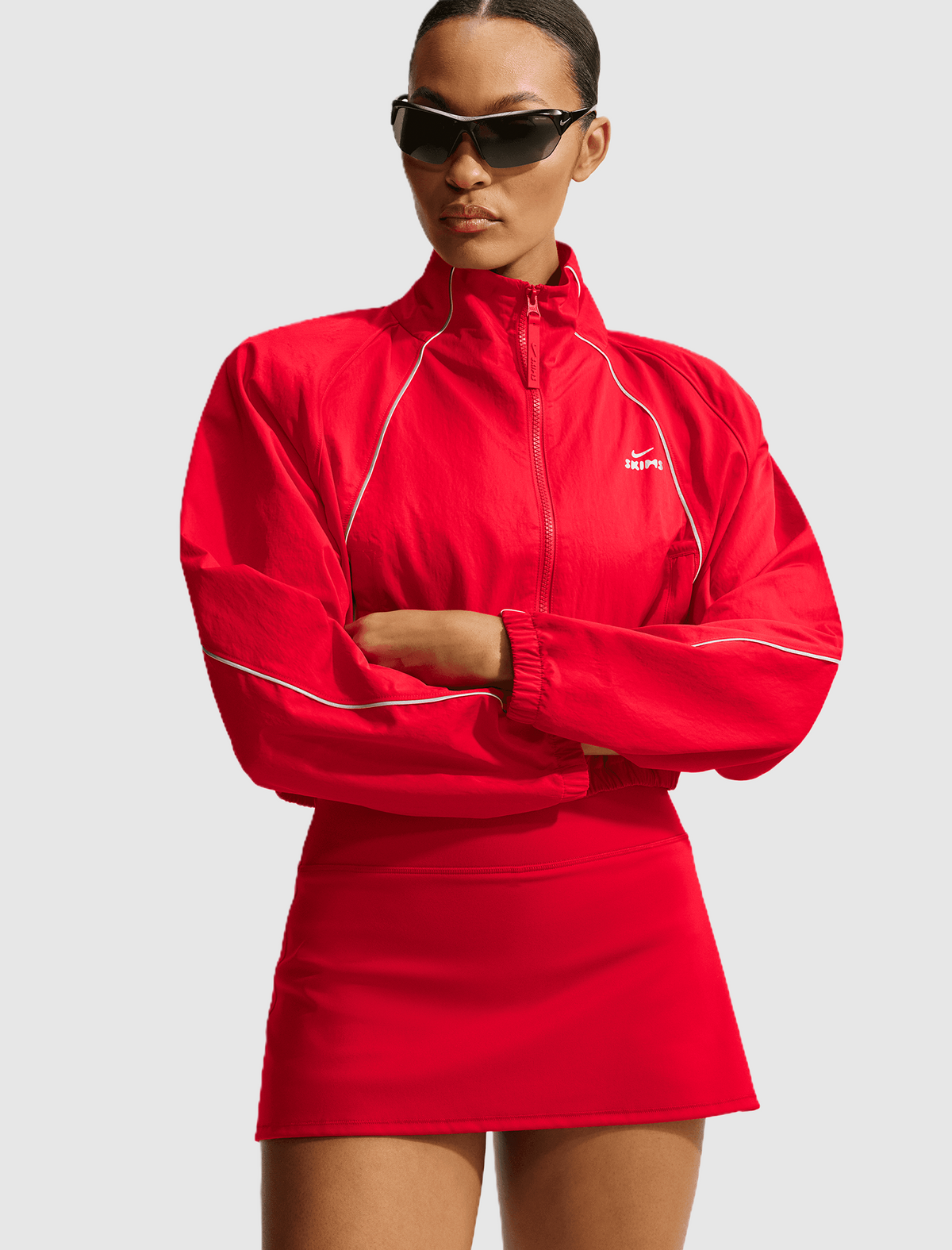 CRUNCHY NYLON CROPPED JACKET