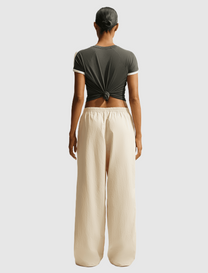 CRUNCHY NYLON WIDE-LEG PANTS